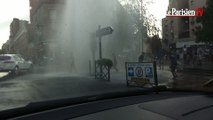 Clichy : un geyser en pleine rue