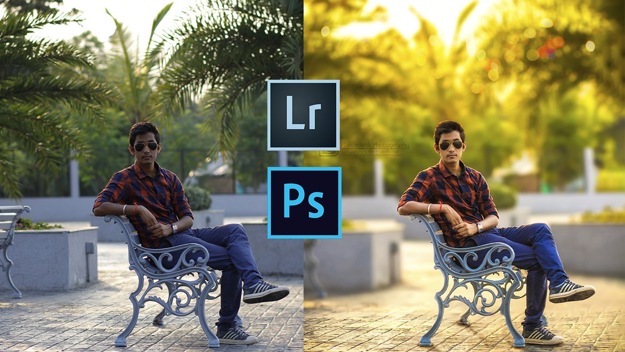 Photoshop & Lightroom Tutorial | Outdoor Portrait Edit, Background Blur, Light Effect