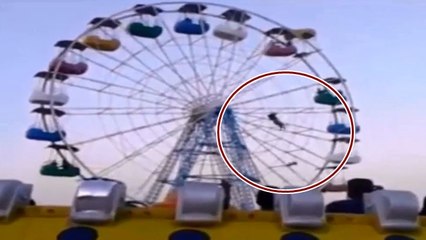 Mother and son fell off the Ferris wheel / 観覧車から落下する親子の映像