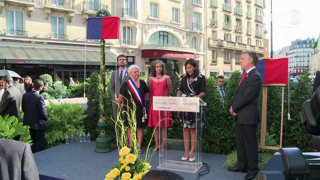 Le président colombien inaugure la place Marquez à Paris