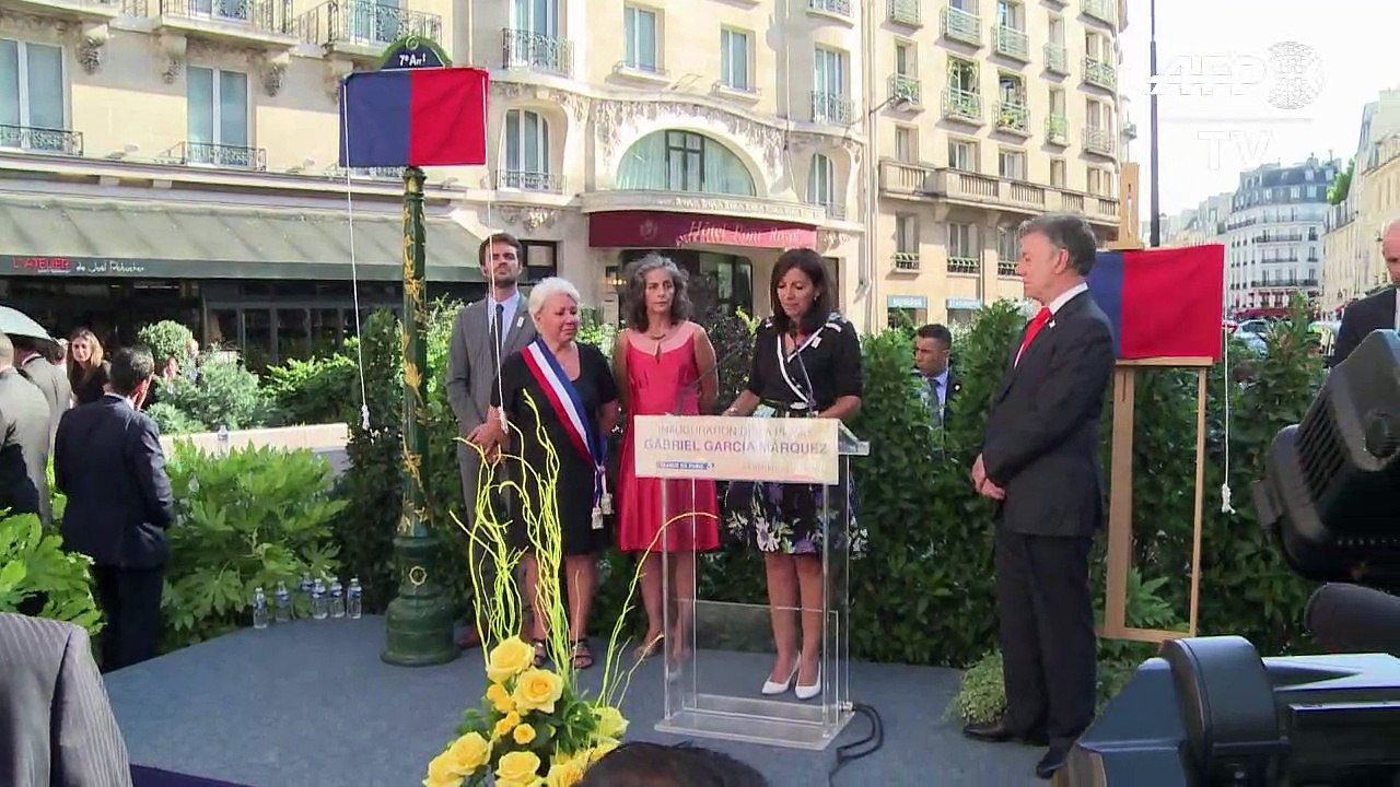 Le président colombien inaugure la place Marquez à Paris