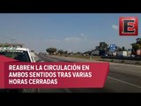Controlan fuga de gas en la autopista México-Querétaro