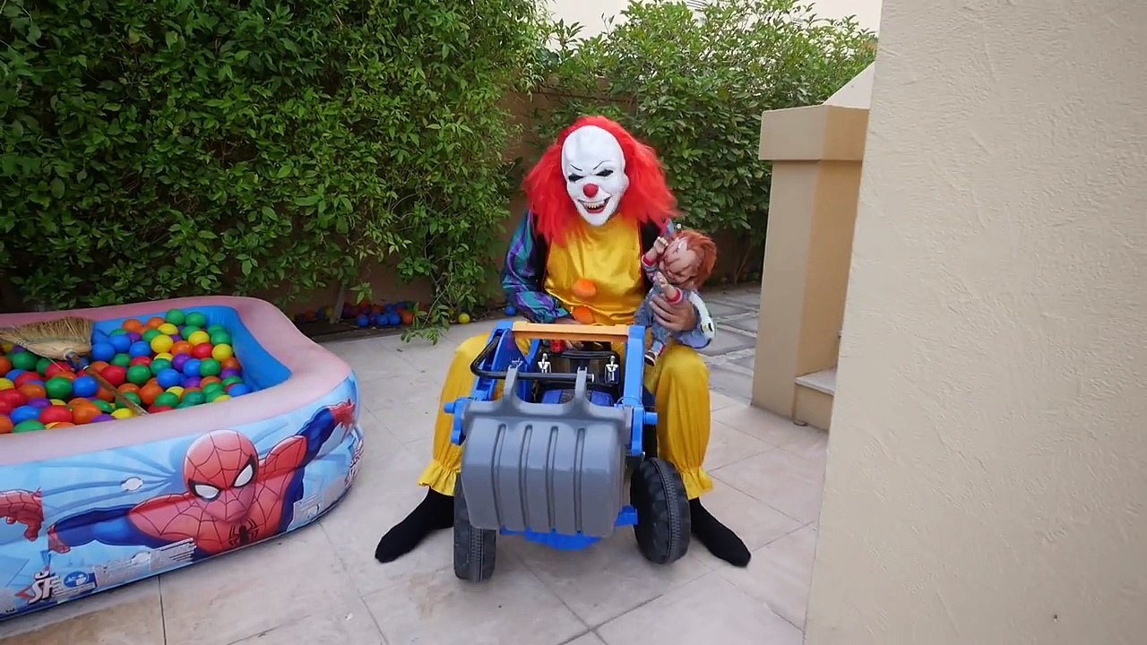 Spiderman CHASED by Scary Clown?! w/ Joker Hulk & Minion FUN Superhero in Real Life