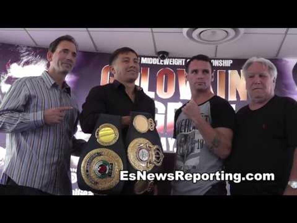 Gennady Golovkin vs Daniel Geale faceoff - esnews boxing