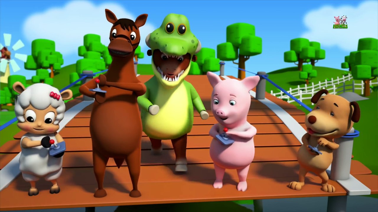 row row row your boat - nursery rhymes farmees - kids songs - 3d rhymes