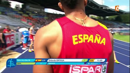 Aurel Manga termine deuxième du 110m haies derrière Orlando Ortega