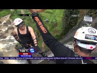 Sensasi Ekstrem Rappeling di Curug Cikondang - NET5
