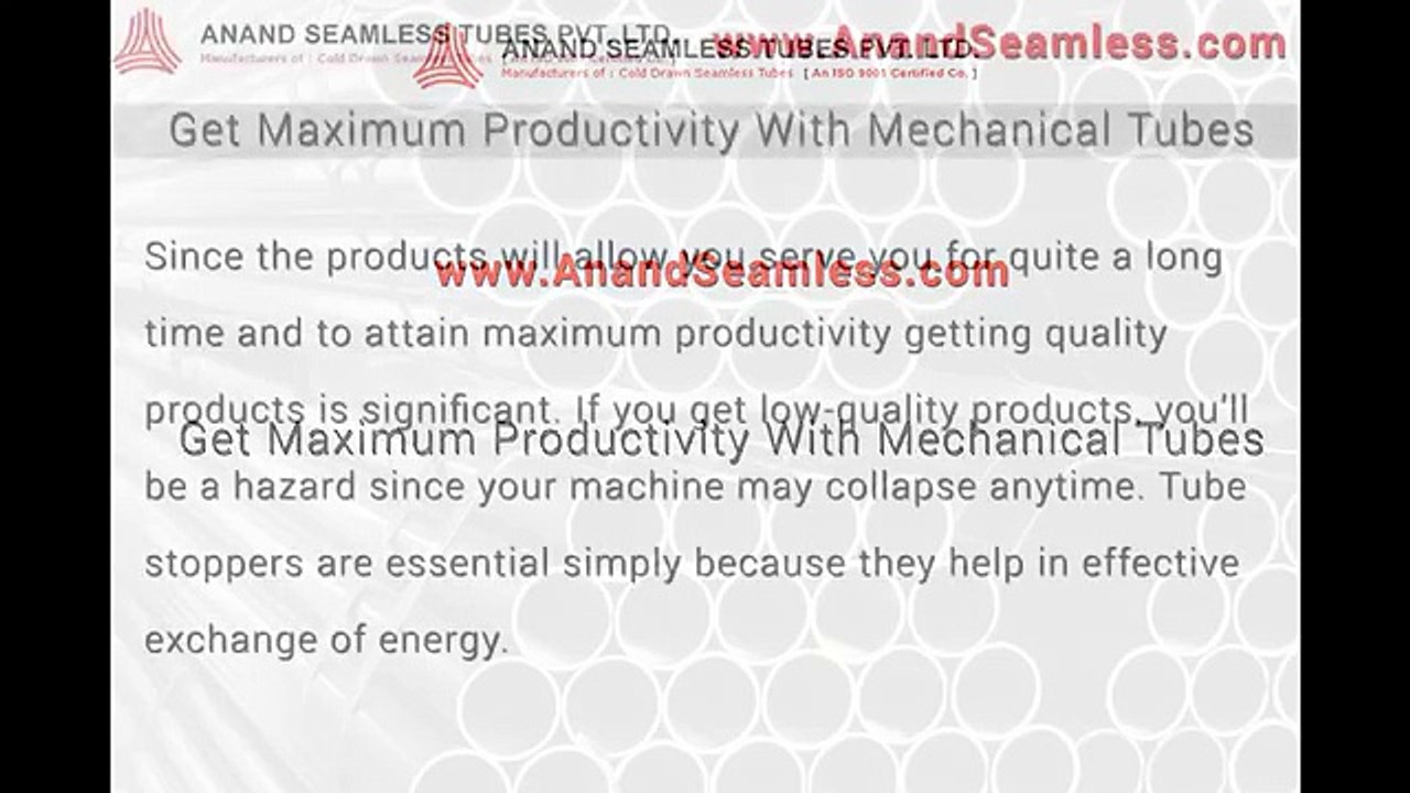 Maximum Productivity With Mechanical Tubes