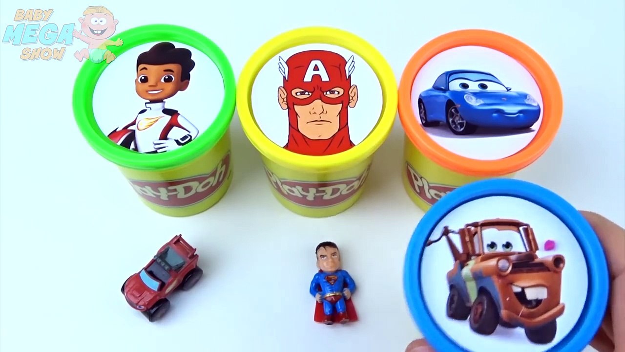 Cups Play Doh Clay Stacking Surprise Toys Blaze and the Monster Machines Learn Colors for