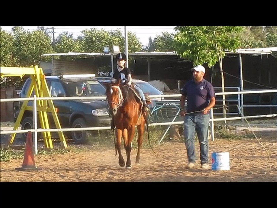 Simon is studying to ride a horse