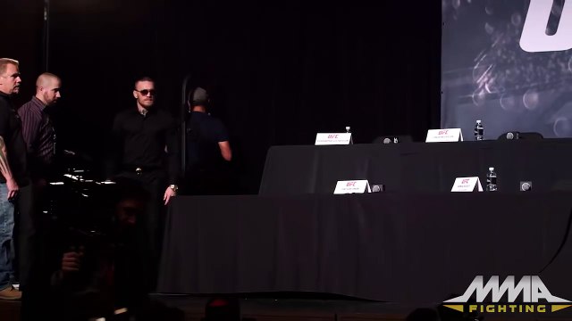 UFC Fight Night 59- Conor McGregor vs. Dennis Siver Staredown