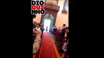 A chegada da noiva Tatiana Magalhães à igreja