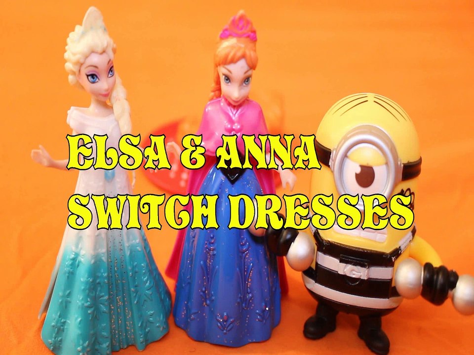 ELSA & ANNA SWITCH DRESSES + MINION DESPICABLE ME FROZEN DISNEY PRINCESSES Toys Kids Video