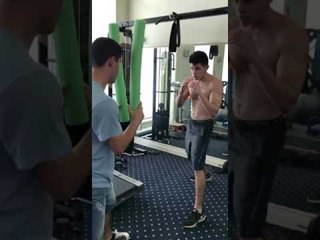 mexican boxer and rapper Nitro Goyri Working out