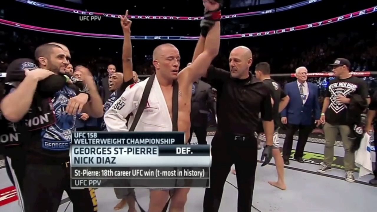 Georges St Pierre Vs. Nick Diaz fight Highlights HD