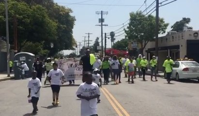 Hundreds Participate in Anti-Violence March in Los Angeles' Watts Neighborhood