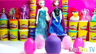 Peppa Pig Surprise eggs MLP Frozen Play doh Dora The Explorer doc mcstuffins