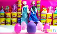 Peppa Pig Surprise eggs MLP Frozen Play doh Dora The Explorer doc mcstuffins