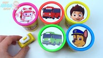 Сups Stacking Toys Play Doh Clay Pororo Tayo the Little Bus Poli robocar Toys Learn Colors