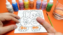 Doigt peinture couleurs coloration un léléphant
