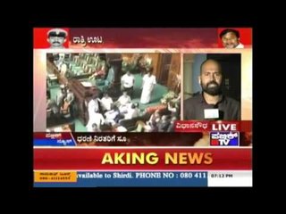 Speaker Koliwada Meets BJP & JDS Protesters In Vidhana Sabha