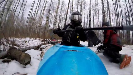 Winter Downhill Snow Kayaking - Pelican Pursuit 80x Kayak