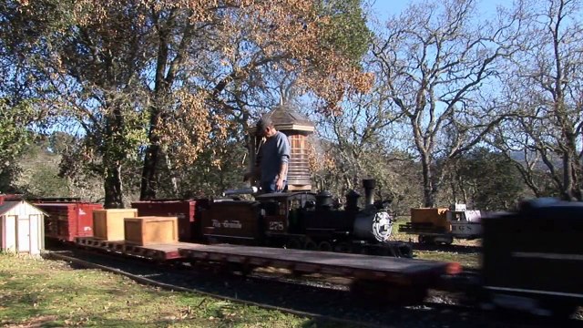 Flintridge and Portola Valley Railroad Live Steam Denver & Rio Grande Narrow Gauge trailer (HD)