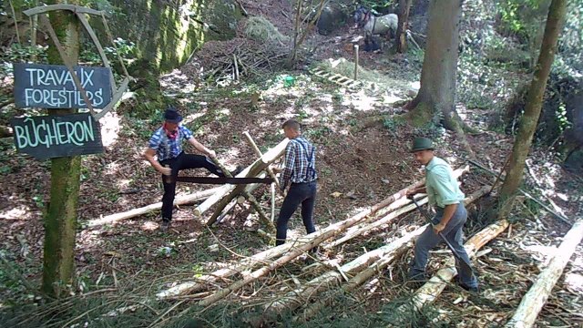 Vieux métiers à Vaux-Chavanne : bucherons