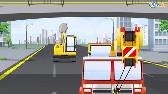 Diggers Trucks with Giant Tractor incl Construction Vehicles Kids Cartoons
