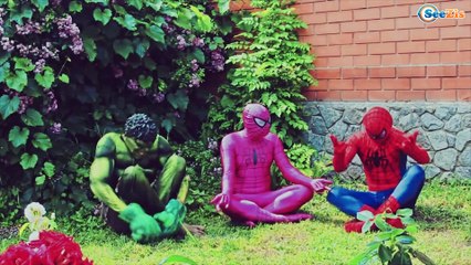 Spiderman LOST POWER Frozen Elsa Pink Spidergirl Hulk Superhero in Real Life