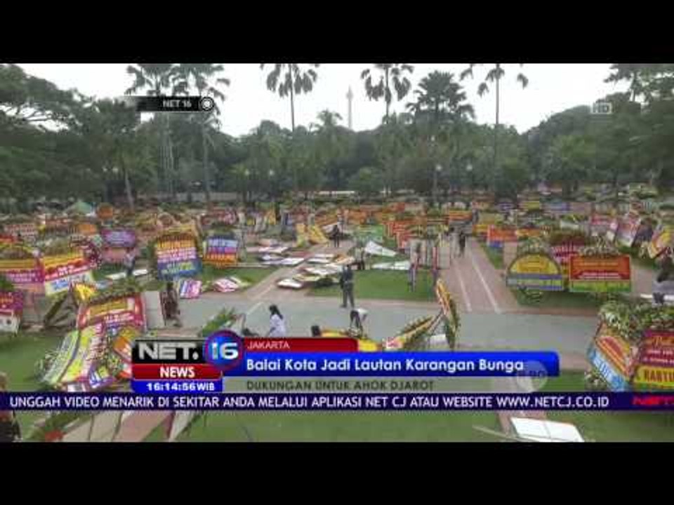 Lautan Karangan Bunga Hiasa Balai Kota DKI - NET16