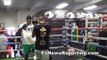 boxing star ashley theophane working mitts at Mayweather boxing gym EsNews Boxing