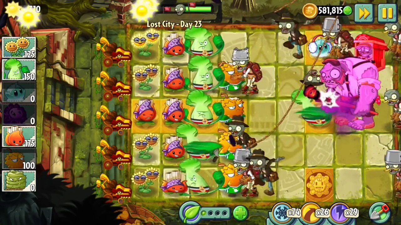 Plants vs Zombies 2 : Lost City - Day 23 Walkthrough