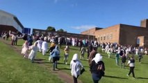 Car crashes into Muslim people crowd after Eid prayer