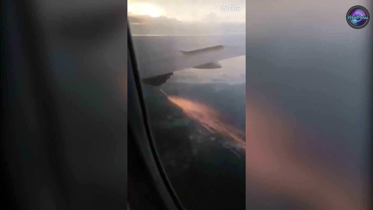 Sparks Coming From Plane's Engine Mid-Air