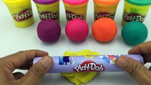 Learn Colors with Play Doh Colorful Balls Doraemon Hello Kitty Minion Ice Cream Egg Molds
