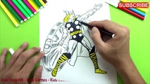 Draw Color Paint SuperMan And Thor Coloring Pages and Learn Colors for Kids