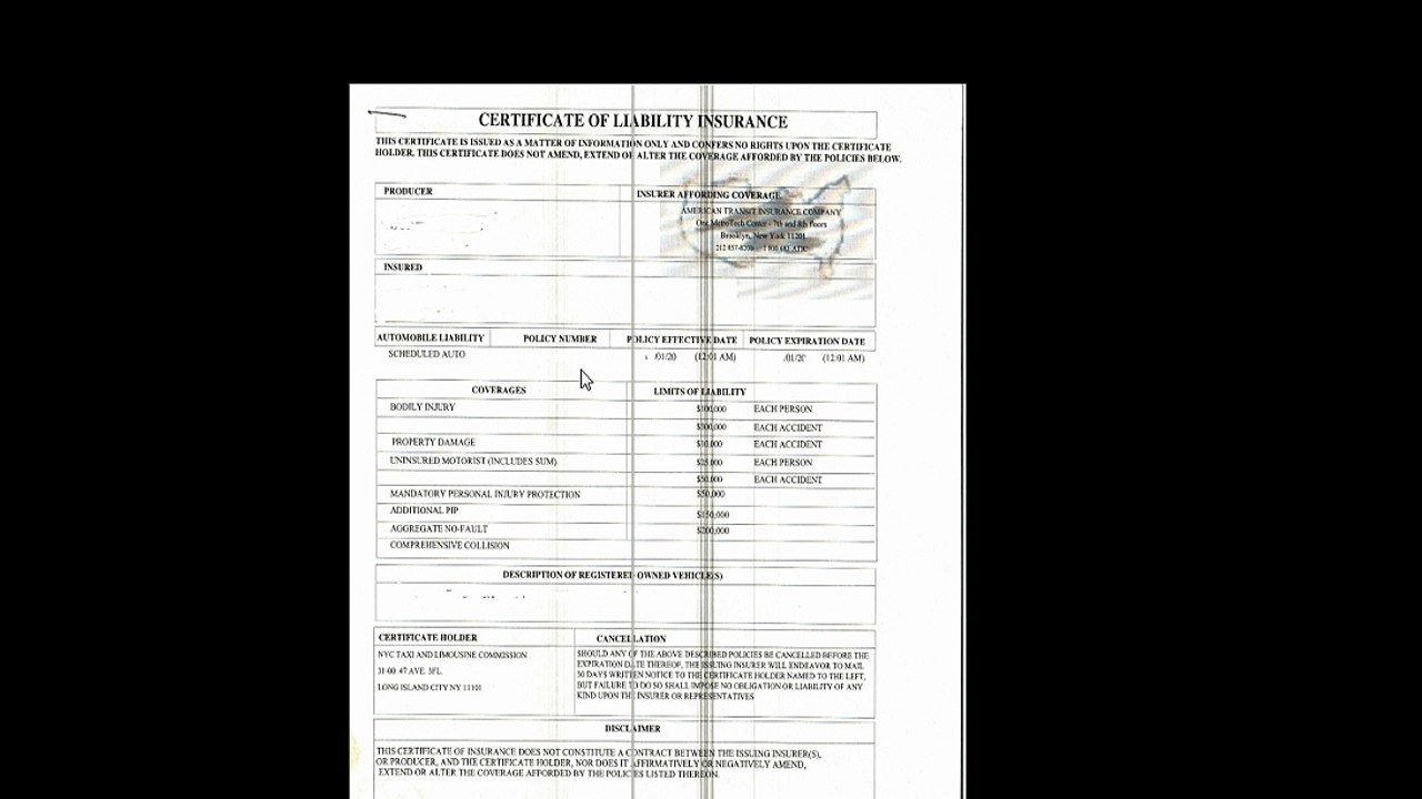 CERTIFICATE OF LIABLITY INSURANCE