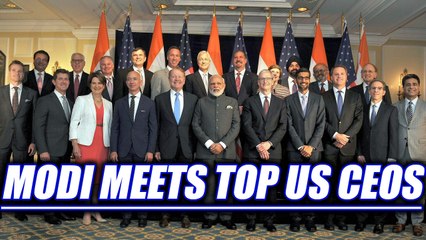 Download Video: PM Modi meets top US CEOs in round table meeting, pushes for Make in India | Oneindia News