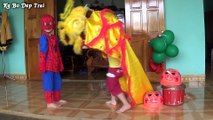 Spiderman with Lion Dance For Kids - Người Nhện Chơi Đánh Trống Múa Lân Cùng KuBo  - Ku Bo Đẹp Trai