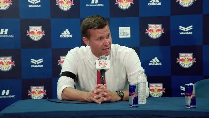 Red Bulls coach Jesse Marsch reacts to New York Derby loss