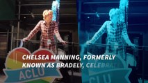 Chelsea Manning joins NYC pride parade as a free woman