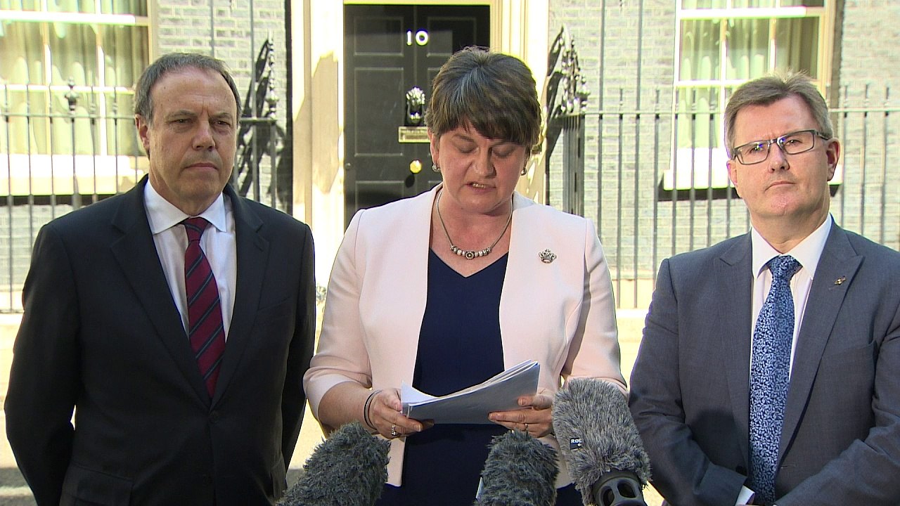 DUP leader "delighted" by Tory-DUP power pact deal