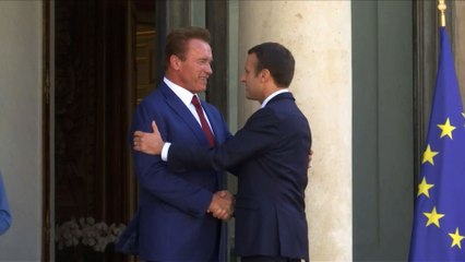 Arnold Schwarzenegger à l'Elysée pour parler du climat
