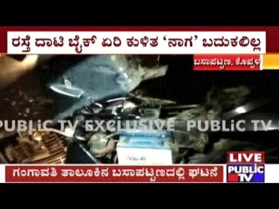 Koppal: Cobra Enters Pulsar Bike Engine & Dies