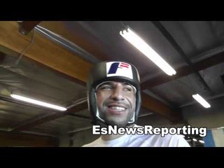 mayweather vs maidana Sid El Harrak Stepping into ring to sparr marco EsNews Boxing