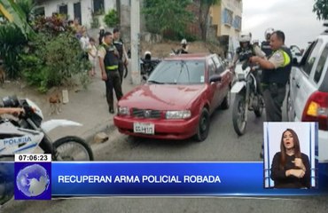 Recuperan arma policial robada