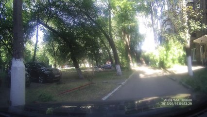 A Pedestrian, Cyclist and a Van
