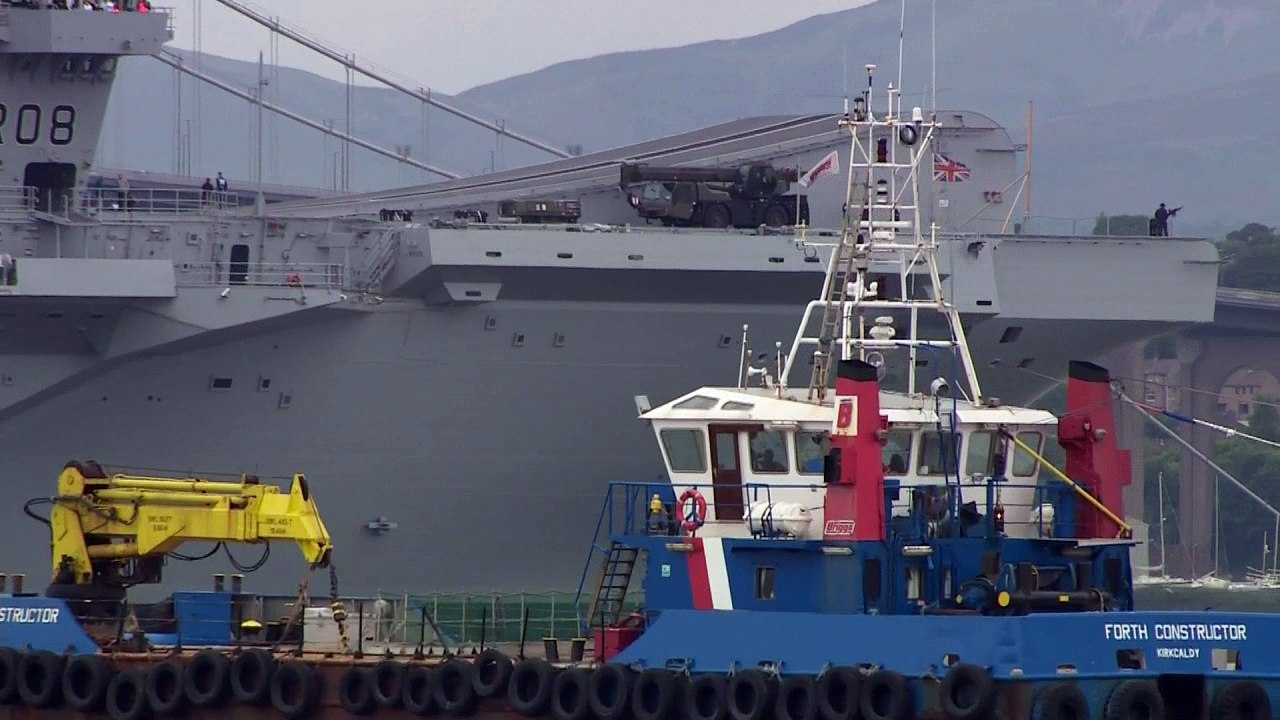 HMS Queen Elizabeth sets sail for the first time
