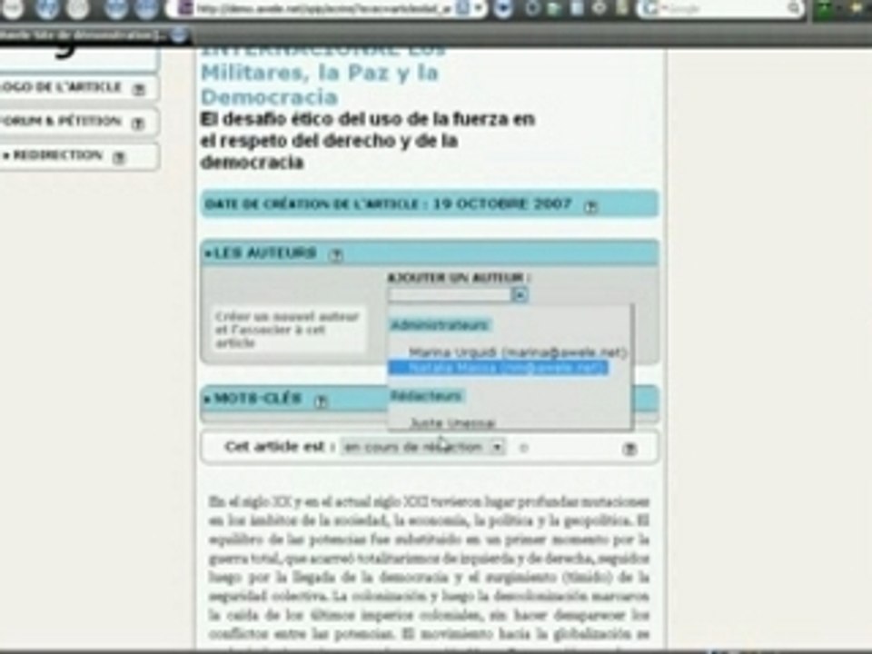 Spip votre premier article